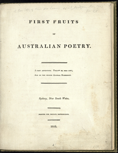 First Fruits of Australian Poetry.