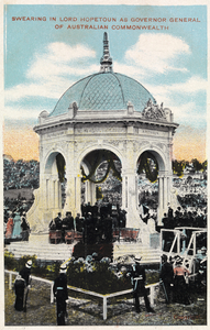 Swearing in Lord Hopetoun as Governor-General of the Australian Commonwealth.