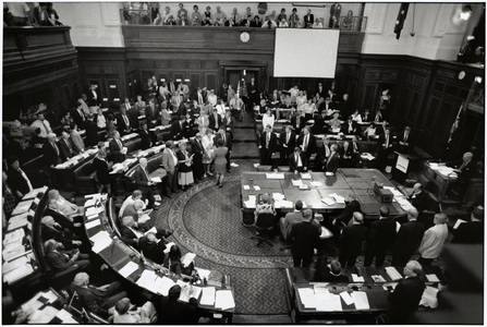 Voting in progress at the Constitutional Convention, 1998.