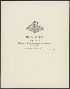 Australian Nationality and Citizenship Act 1948.